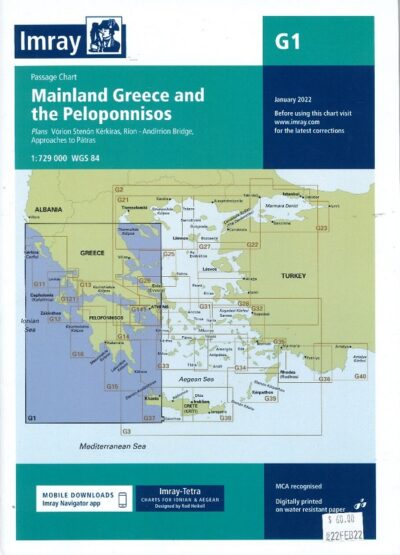 MAINLAND GREECE & THE PELOPONNISOS CHART G1