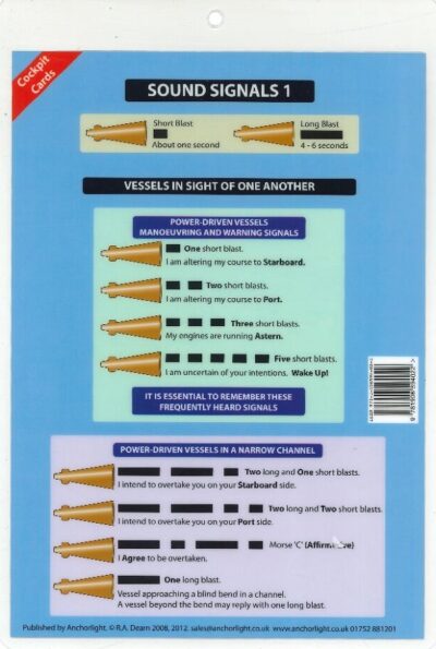 SOUND SIGNALS - COCKPIT CARD